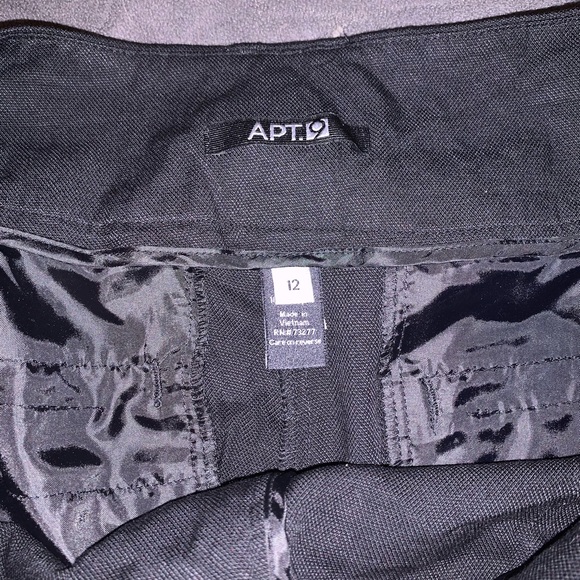 Black Apt 9 Linen Shorts, With Belt, size 12 - Picture 5 of 5